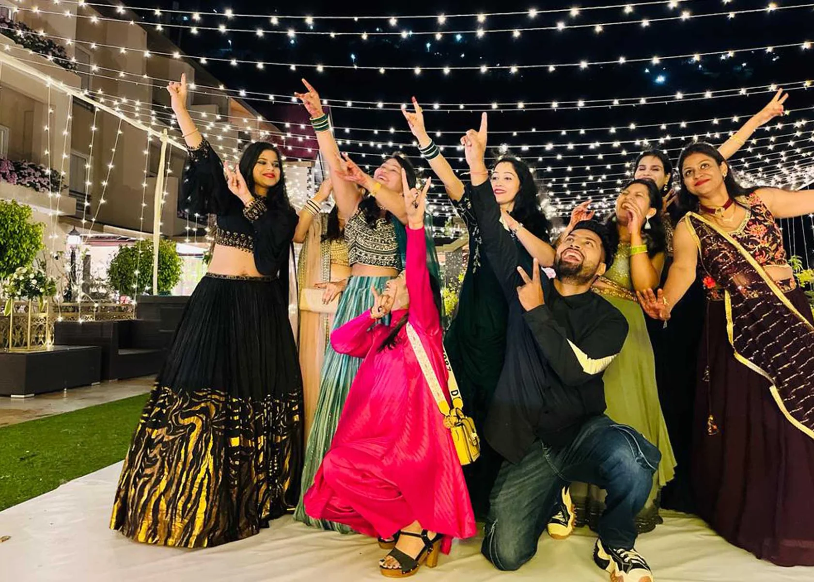 Group wedding dance performance